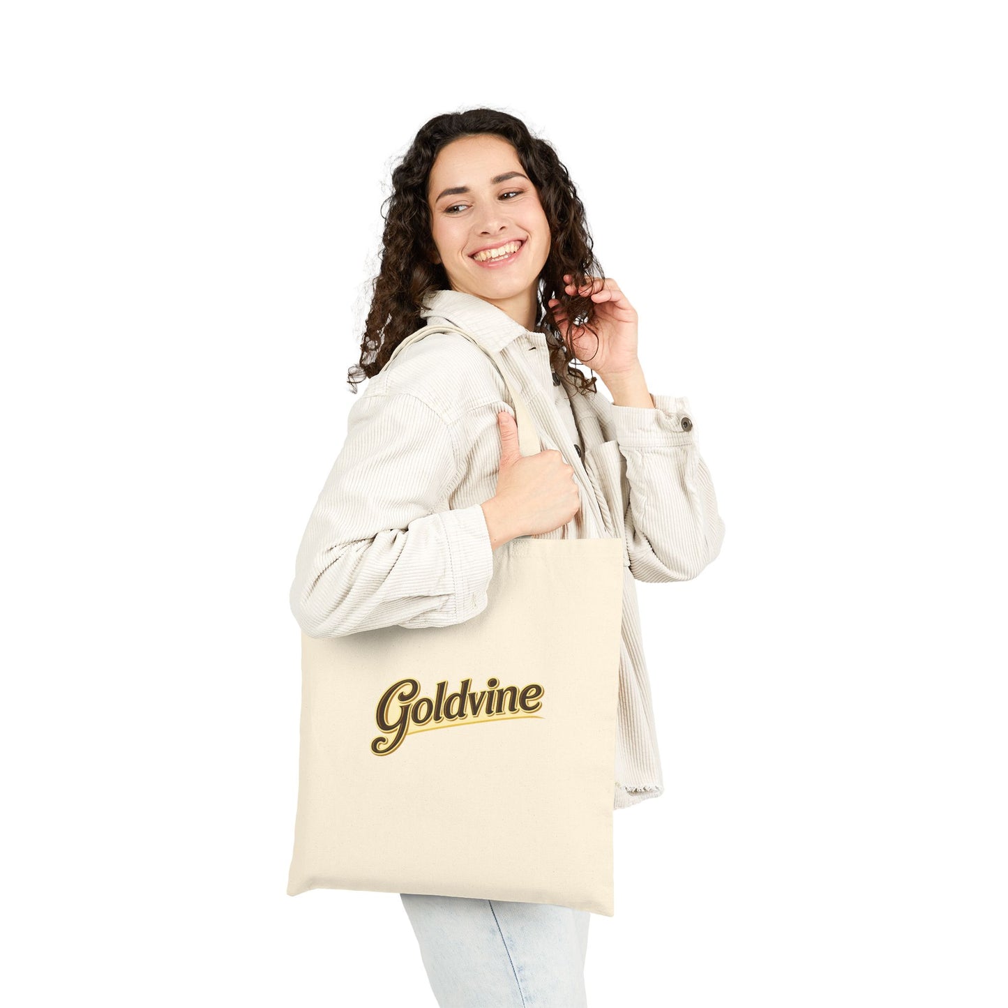 Goldvine Script Canvas Tote Bag