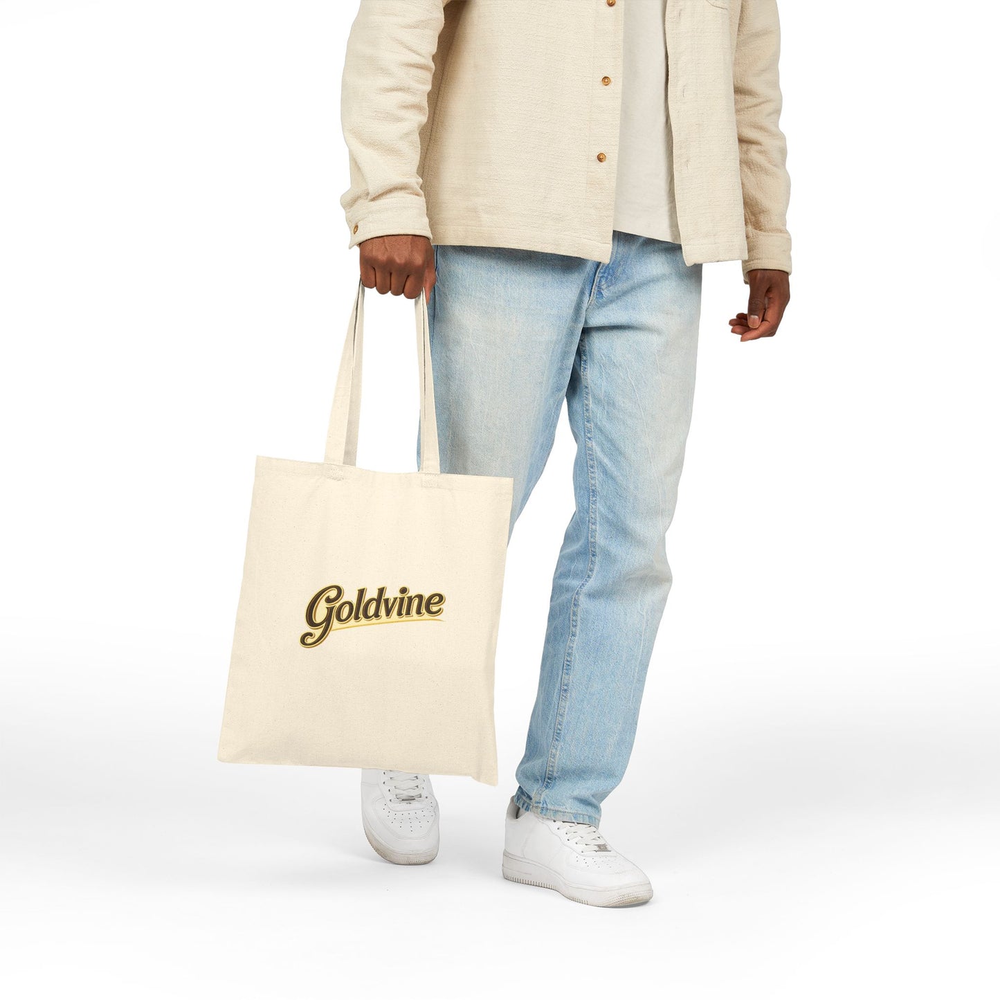 Goldvine Script Canvas Tote Bag