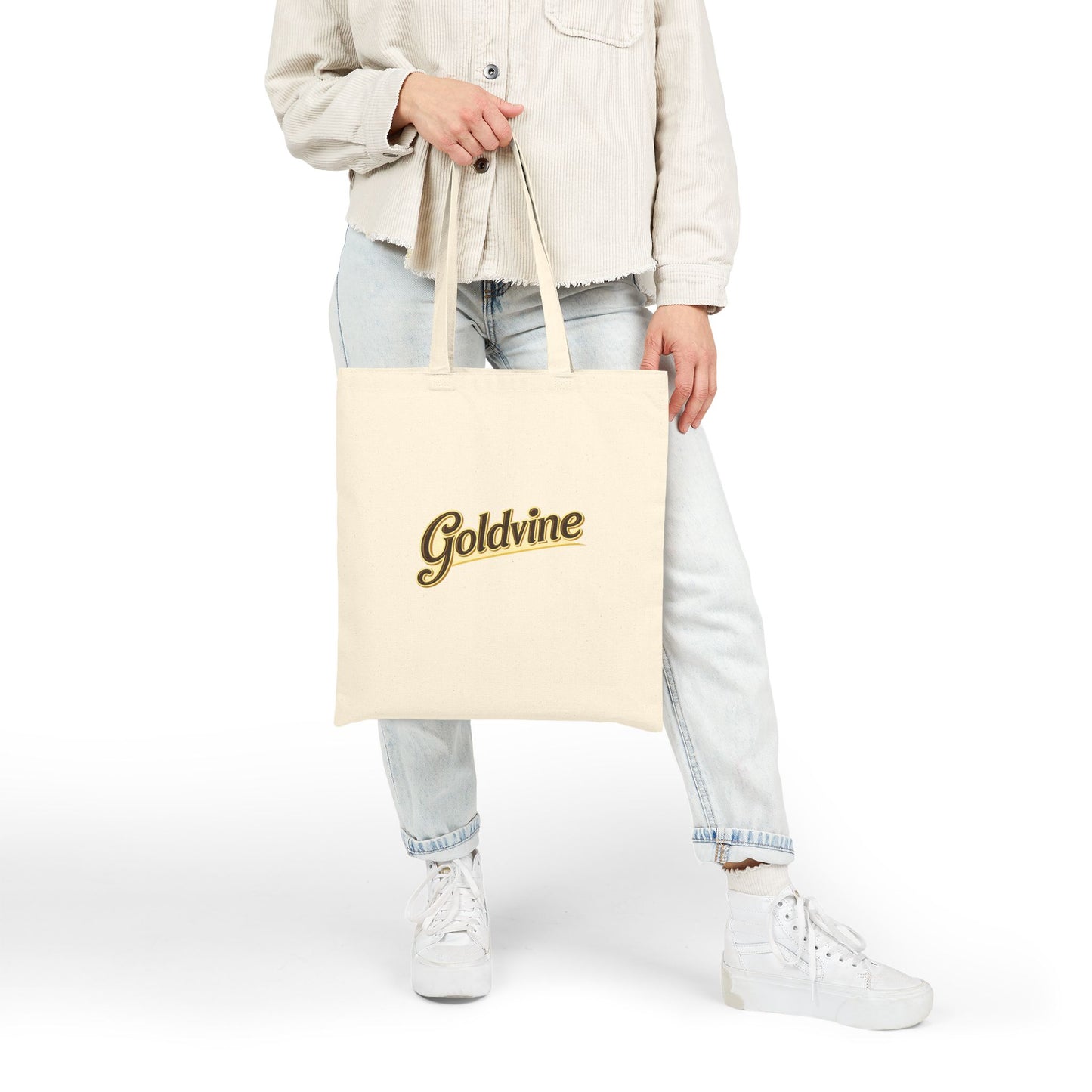 Goldvine Script Canvas Tote Bag